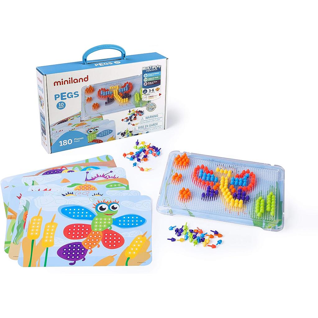 JUEGO DE CLAVIJAS MOSAICO PEGS 10 MM ML45316 MINILAND