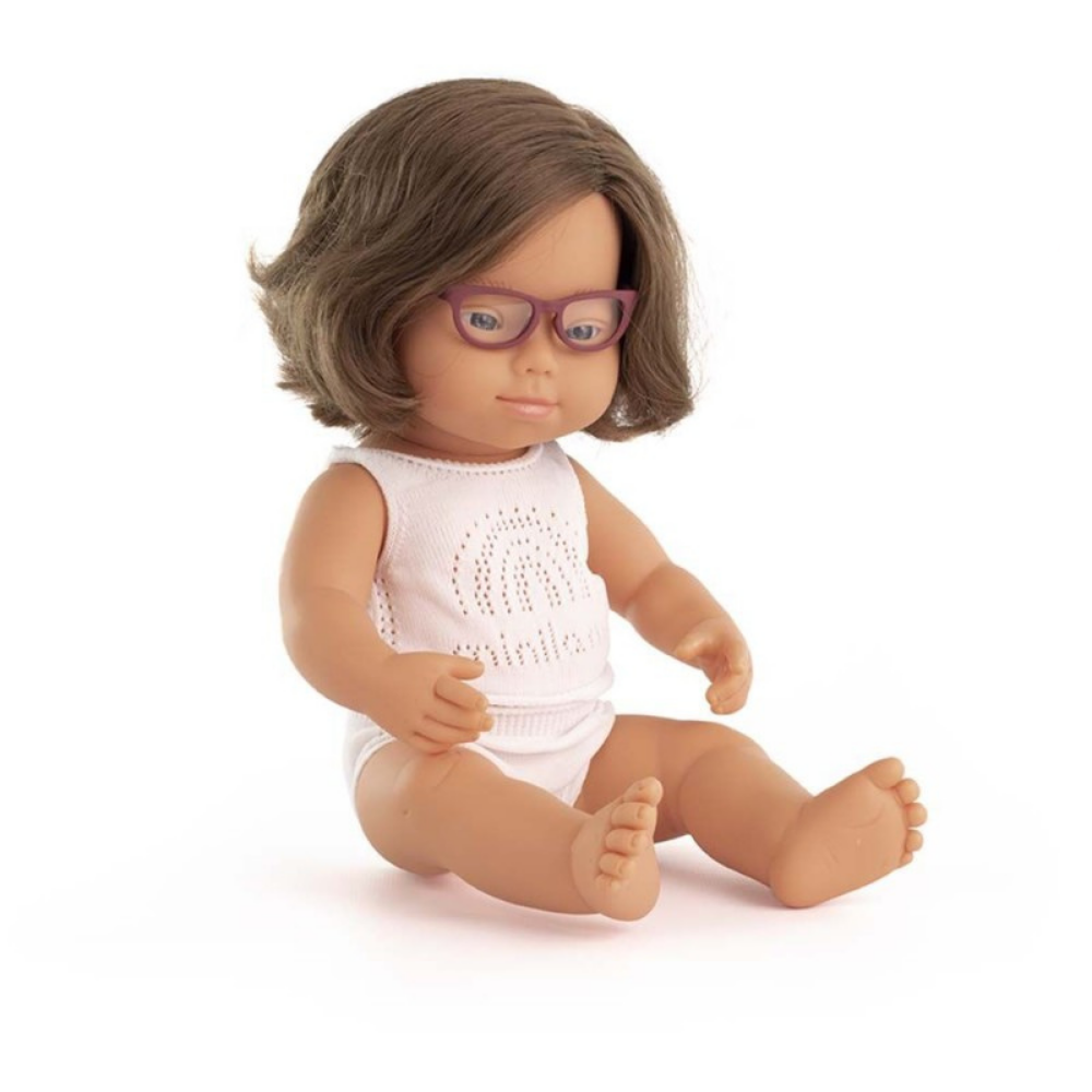 MUÑECA CAUCASICA CON GAFAS ML31111